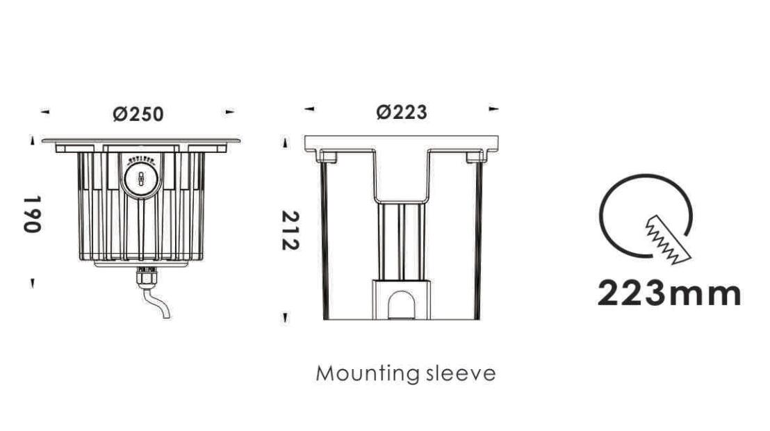 LYS 40W adjustable angle in-ground light